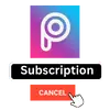 On the PicsArt subscription page, click "Cancel Subscription."