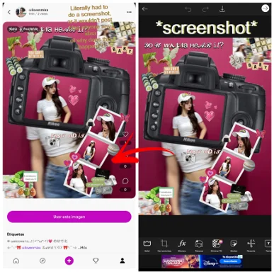 how to screenshot PicsArt